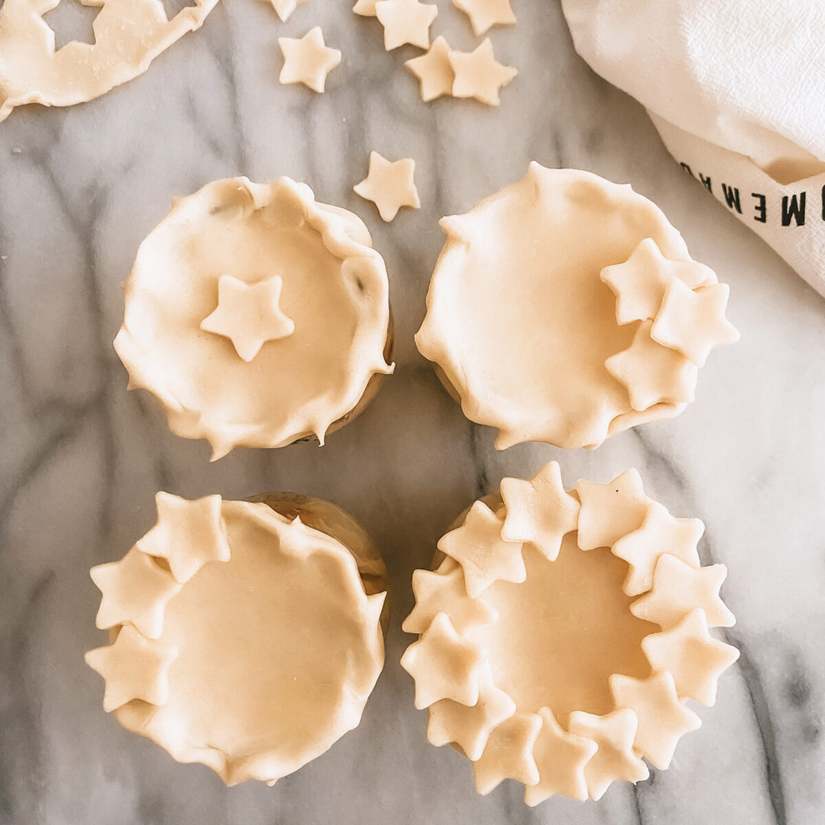 How to assemble mini chicken pot pies
