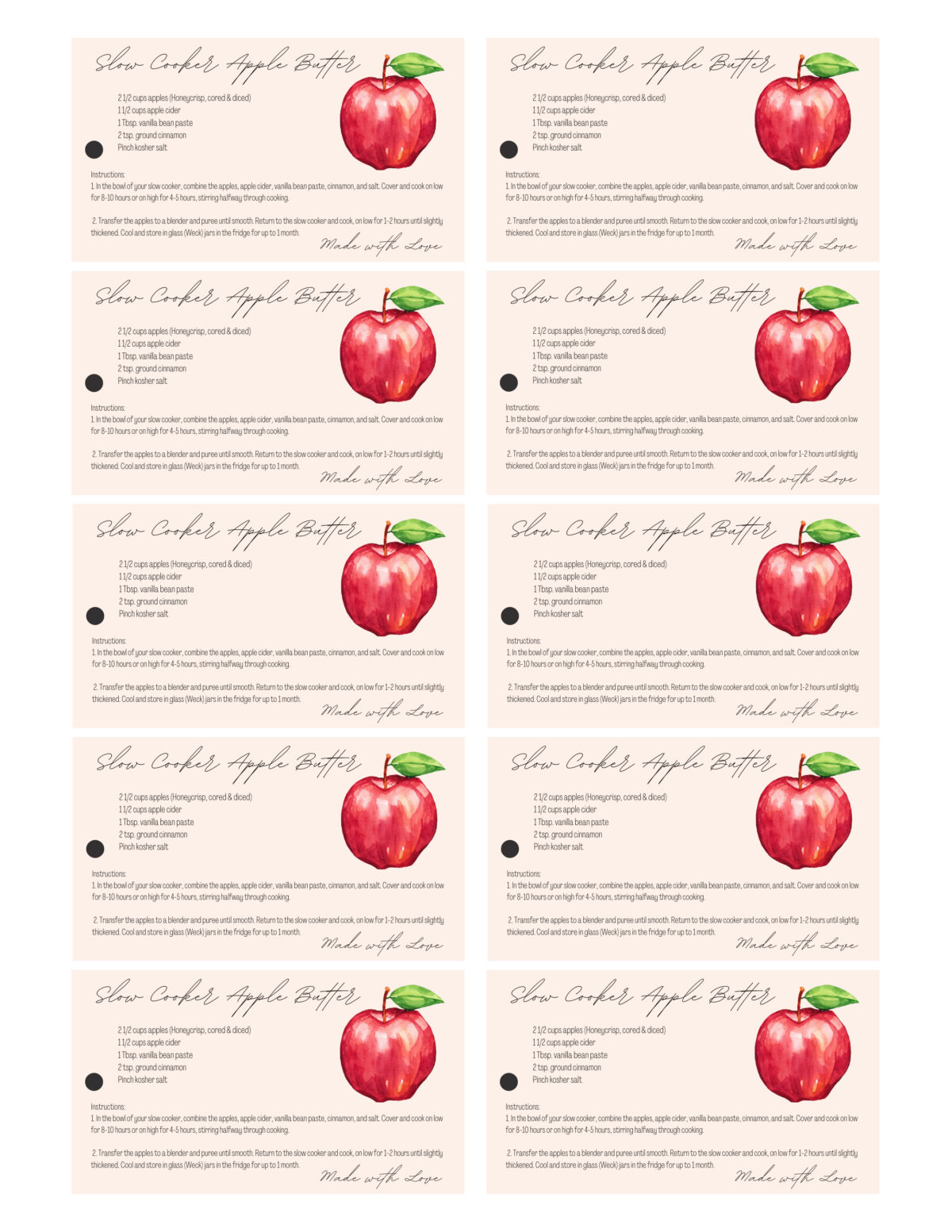 slow cooker apple butter printable gift tags

