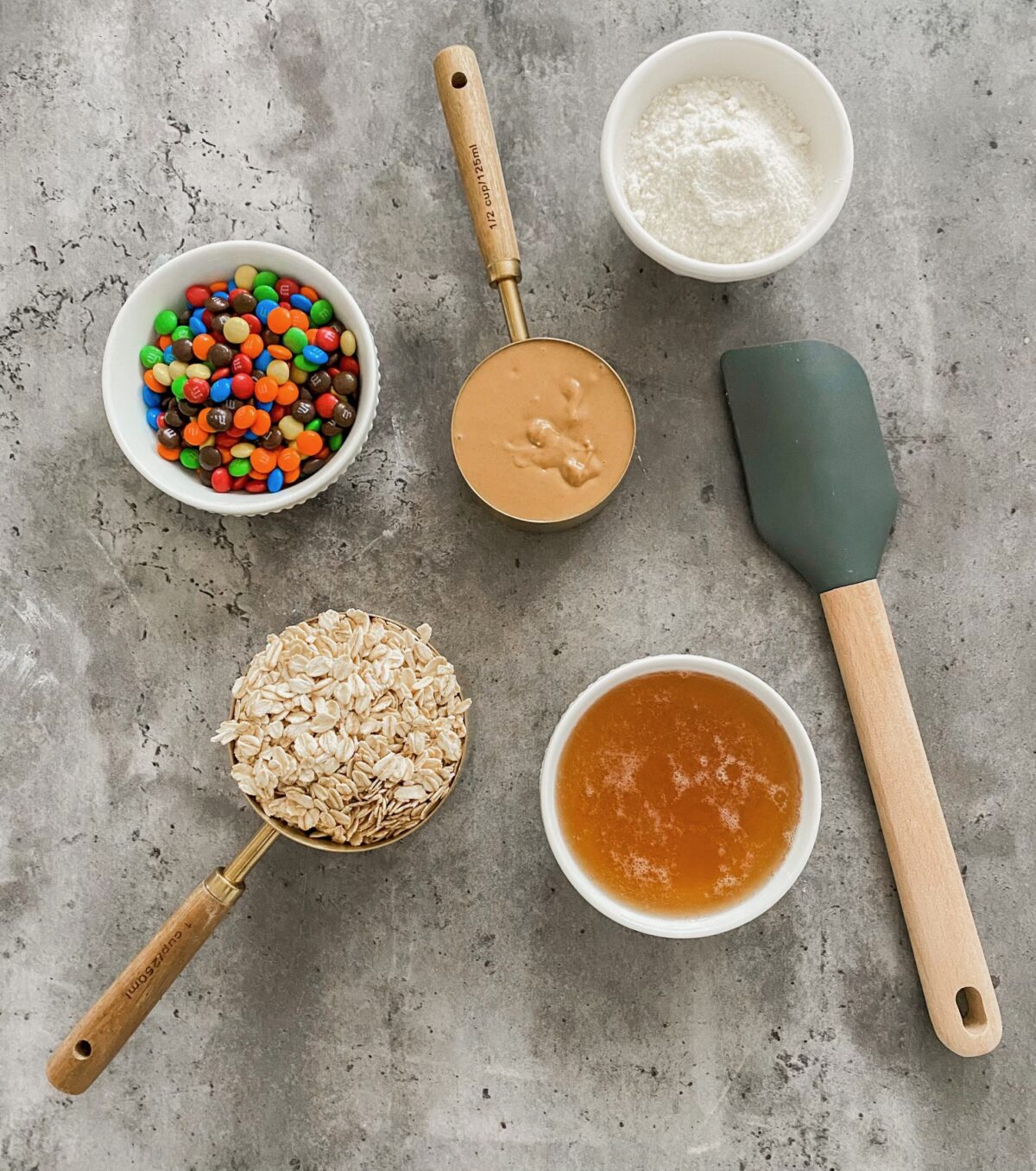 gather the ingredients to make protein peanut butter balls