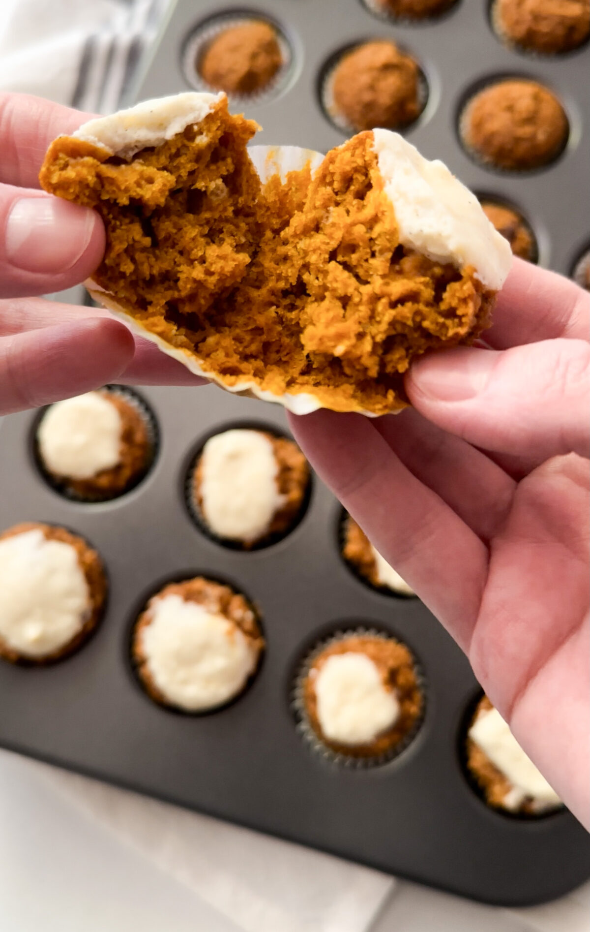 two ingredient pumpkin muffins are moist, delicious and so EASY
